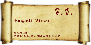 Hunyadi Vince névjegykártya